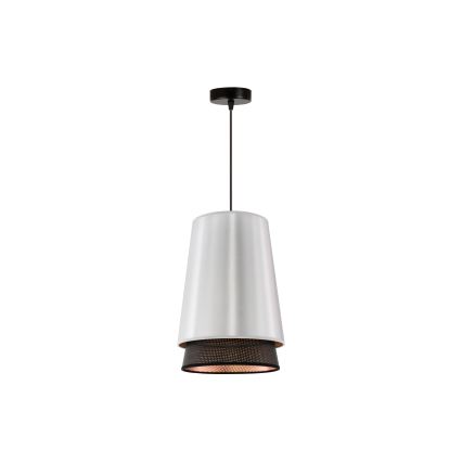 Duolla - Kattokruunu johdossa BELL SHINY 1xE27/15W/230V halkaisija 25 cm hopea/musta