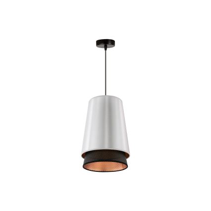Duolla - Kattokruunu johdossa BELL SHINY 1xE27/15W/230V halkaisija 25 cm hopea/musta