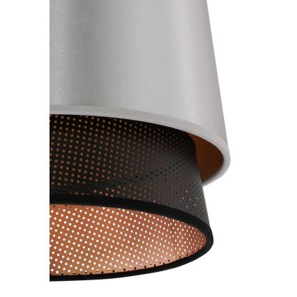 Duolla - Kattokruunu johdossa BELL SHINY 1xE27/15W/230V halkaisija 25 cm hopea/musta