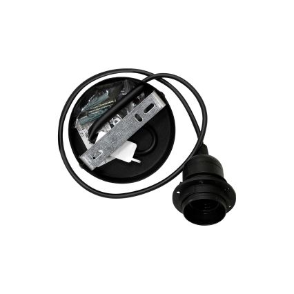 Duolla - Kattokruunu johdossa BELL SHINY 1xE27/15W/230V halkaisija 25 cm hopea/musta