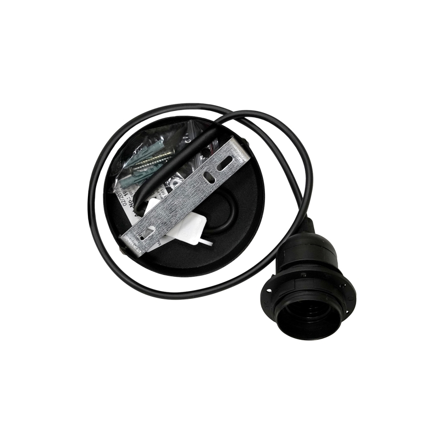 Duolla - Kattokruunu johdossa BELL SHINY 1xE27/15W/230V halkaisija 25 cm hopea/musta