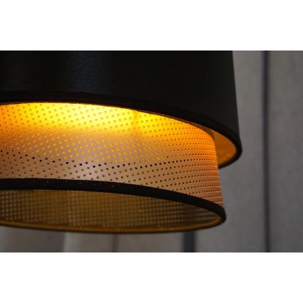 Duolla - Kattokruunu johdossa BELL SHINY 1xE27/15W/230V halkaisija 25 cm musta/kupari