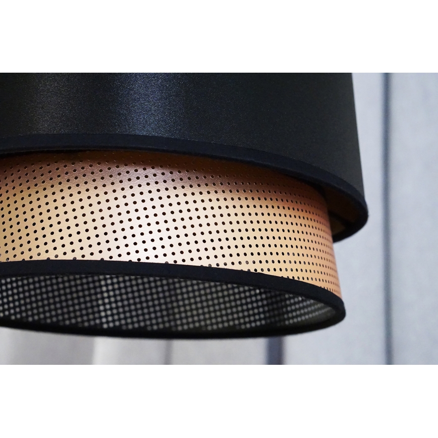 Duolla - Kattokruunu johdossa BELL SHINY 1xE27/15W/230V halkaisija 25 cm musta/kupari