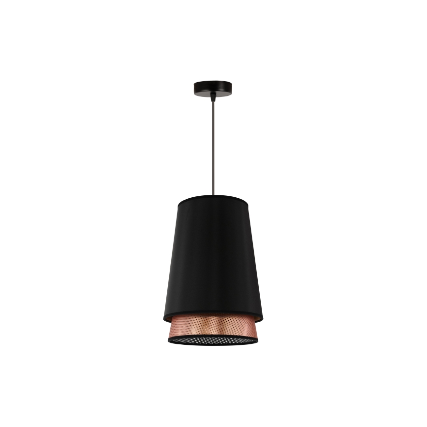 Duolla - Kattokruunu johdossa BELL SHINY 1xE27/15W/230V halkaisija 25 cm musta/kupari