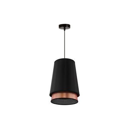 Duolla - Kattokruunu johdossa BELL SHINY 1xE27/15W/230V halkaisija 25 cm musta/kupari
