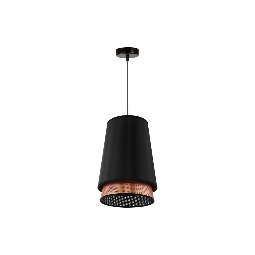 Duolla - Kattokruunu johdossa BELL SHINY 1xE27/15W/230V halkaisija 25 cm musta/kupari