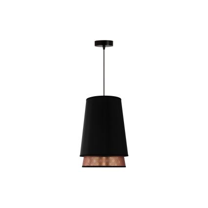 Duolla - Kattokruunu johdossa BELL SHINY 1xE27/15W/230V halkaisija 25 cm musta/kupari