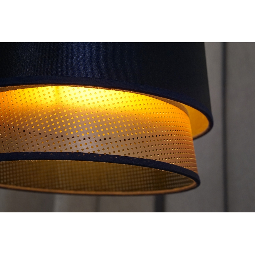 Duolla - Kattokruunu johdossa BELL SHINY 1xE27/15W/230V halkaisija 25 cm sininen/kupari