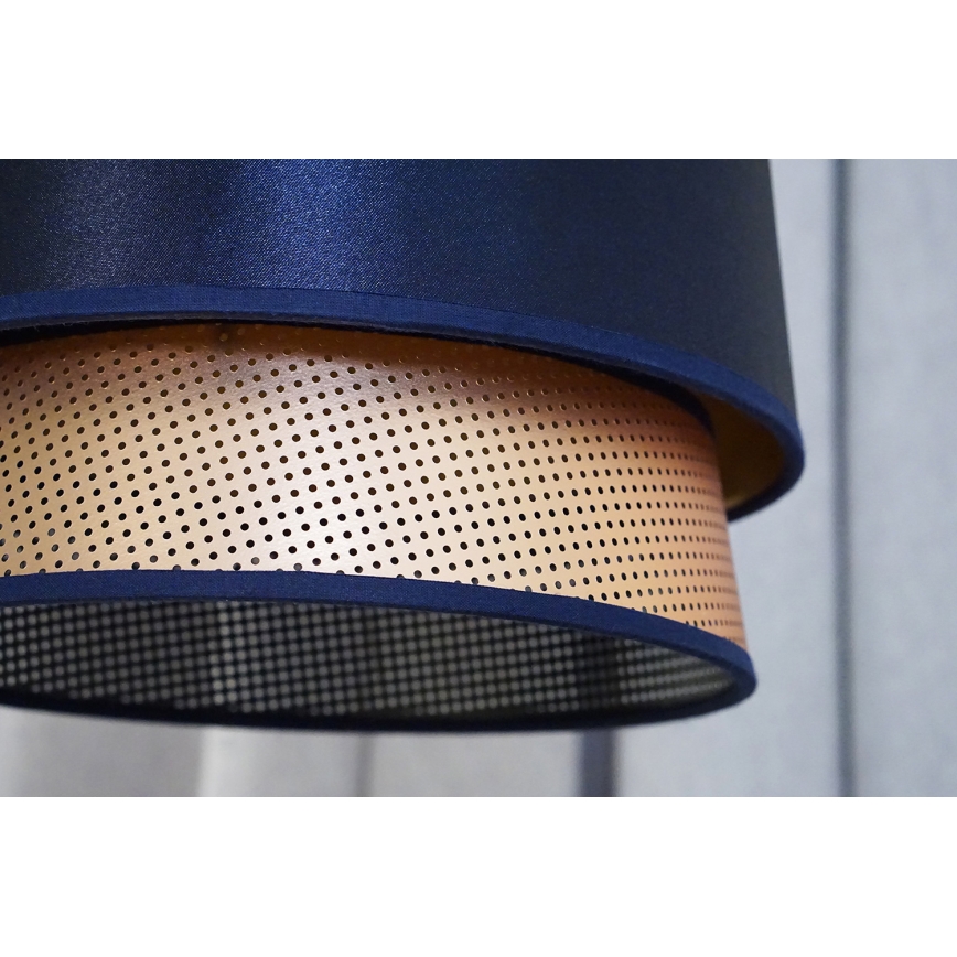 Duolla - Kattokruunu johdossa BELL SHINY 1xE27/15W/230V halkaisija 25 cm sininen/kupari