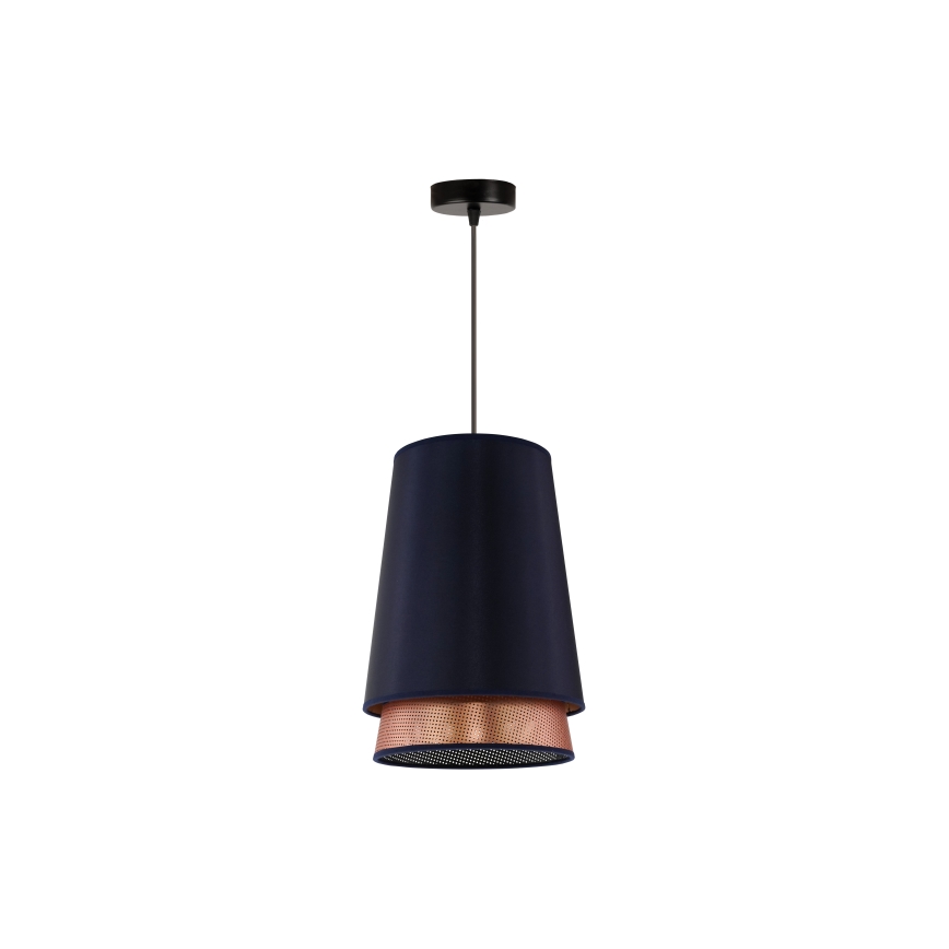 Duolla - Kattokruunu johdossa BELL SHINY 1xE27/15W/230V halkaisija 25 cm sininen/kupari