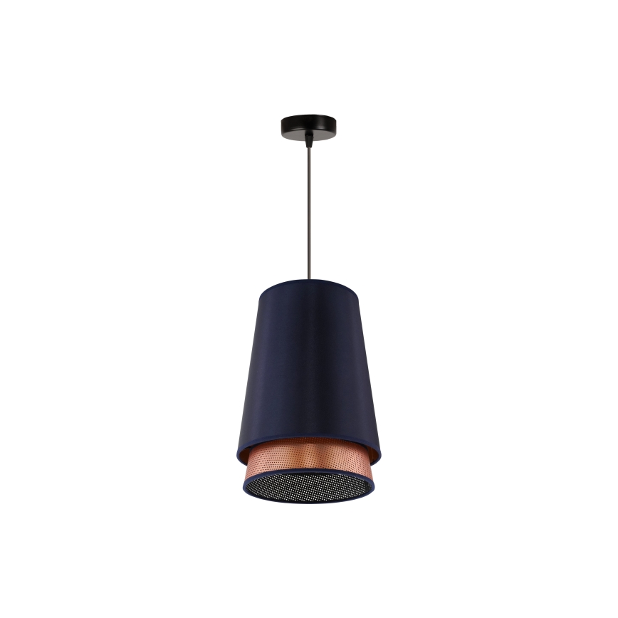 Duolla - Kattokruunu johdossa BELL SHINY 1xE27/15W/230V halkaisija 25 cm sininen/kupari