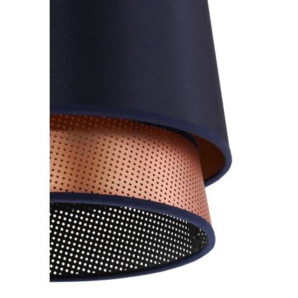 Duolla - Kattokruunu johdossa BELL SHINY 1xE27/15W/230V halkaisija 25 cm sininen/kupari