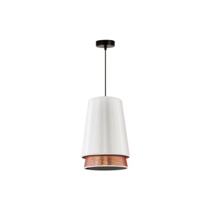 Duolla - Kattokruunu johdossa BELL SHINY 1xE27/15W/230V halkaisija 25 cm valkoinen/kupari