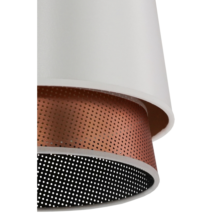 Duolla - Kattokruunu johdossa BELL SHINY 1xE27/15W/230V halkaisija 25 cm valkoinen/kupari