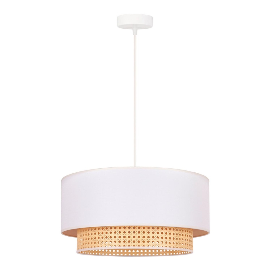 Duolla - Kattokruunu johdossa BOHO 1xE27/15W/230V d. 45 cm kerma/rottinki