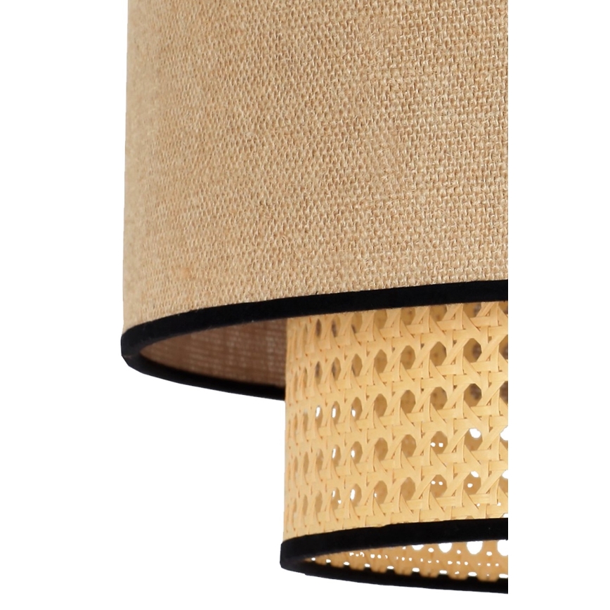 Duolla - Kattokruunu johdossa BOHO 1xE27/15W/230V halkaisija 45 cm beige/rottinki