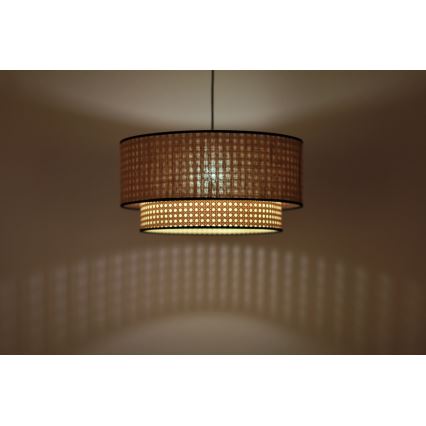 Duolla - Kattokruunu johdossa BOHO 1xE27/15W/230V halkaisija 45 cm beige/rottinki