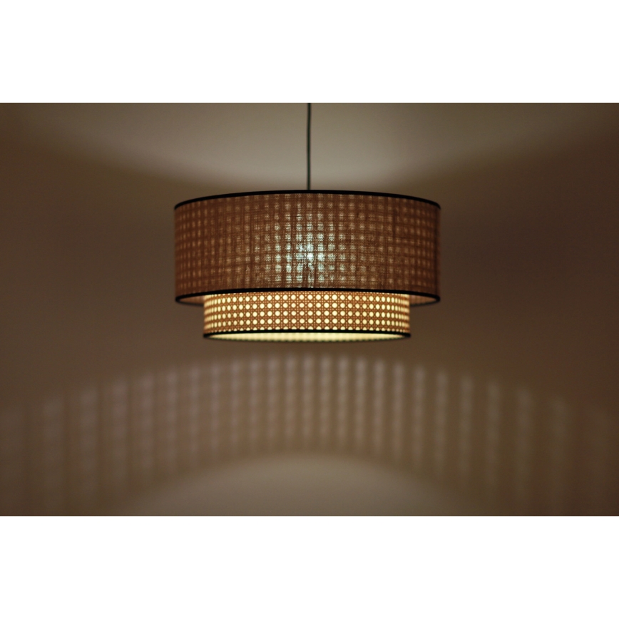 Duolla - Kattokruunu johdossa BOHO 1xE27/15W/230V halkaisija 45 cm beige/rottinki