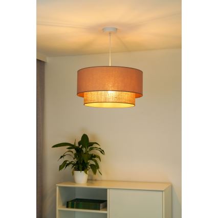 Duolla - Kattokruunu johdossa BOHO 1xE27/15W/230V halkaisija 45 cm beige/ruskea