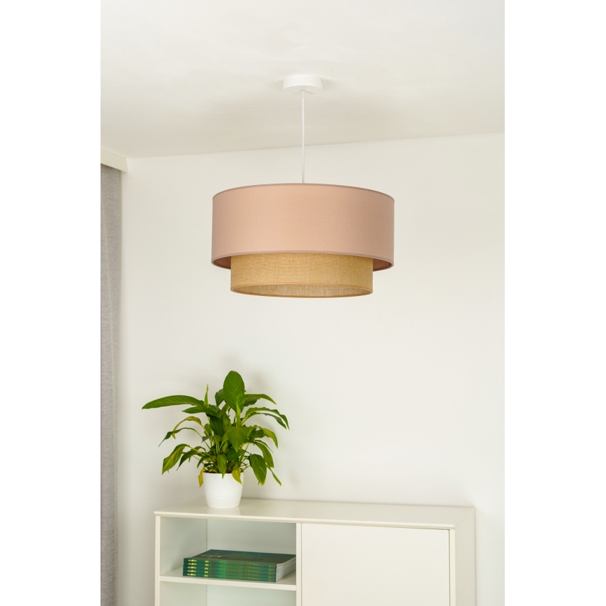 Duolla - Kattokruunu johdossa BOHO 1xE27/15W/230V halkaisija 45 cm beige/ruskea