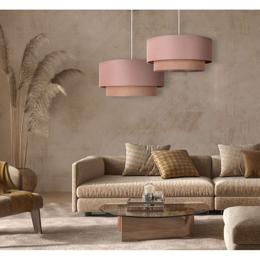 Duolla - Kattokruunu johdossa BOHO 1xE27/15W/230V halkaisija 45 cm beige/ruskea