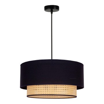 Duolla - Kattokruunu johdossa BOHO 1xE27/15W/230V halkaisija 45 cm musta/rottinki