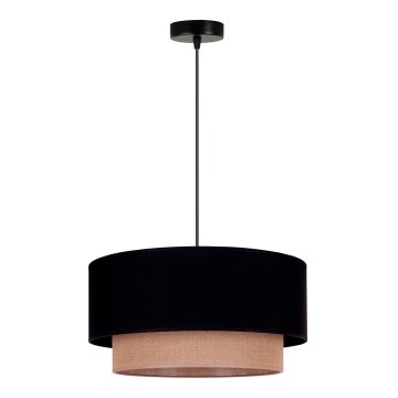 Duolla - Kattokruunu johdossa BOHO 1xE27/15W/230V halkaisija 45 cm musta/ruskea
