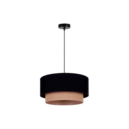Duolla - Kattokruunu johdossa BOHO 1xE27/15W/230V halkaisija 45 cm musta/ruskea