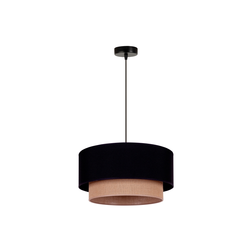 Duolla - Kattokruunu johdossa BOHO 1xE27/15W/230V halkaisija 45 cm musta/ruskea