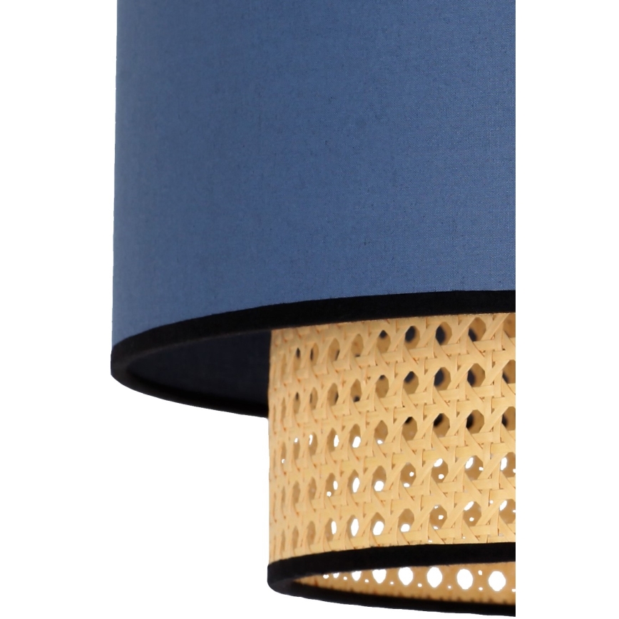 Duolla - Kattokruunu johdossa BOHO 1xE27/15W/230V halkaisija 45 cm sininen/rottinki