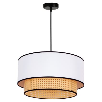 Duolla - Kattokruunu johdossa BOHO 1xE27/15W/230V halkaisija 45 cm valkoinen/rottinki