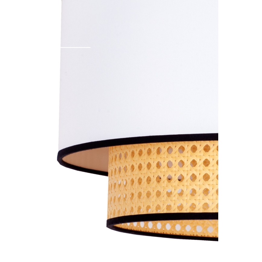 Duolla - Kattokruunu johdossa BOHO 1xE27/15W/230V halkaisija 45 cm valkoinen/rottinki