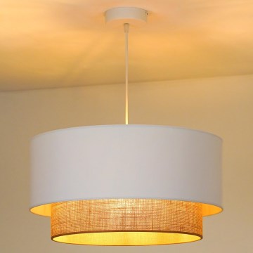 Duolla - Kattokruunu johdossa BOHO 1xE27/15W/230V halkaisija 45 cm valkoinen/ruskea