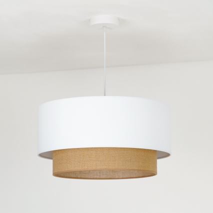 Duolla - Kattokruunu johdossa BOHO 1xE27/15W/230V halkaisija 45 cm valkoinen/ruskea