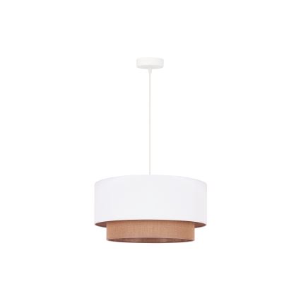 Duolla - Kattokruunu johdossa BOHO 1xE27/15W/230V halkaisija 45 cm valkoinen/ruskea
