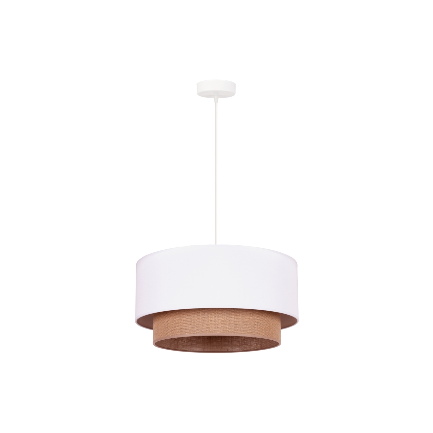 Duolla - Kattokruunu johdossa BOHO 1xE27/15W/230V halkaisija 45 cm valkoinen/ruskea