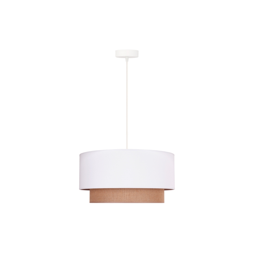 Duolla - Kattokruunu johdossa BOHO 1xE27/15W/230V halkaisija 45 cm valkoinen/ruskea