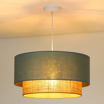 Duolla - Kattokruunu johdossa BOHO 1xE27/15W/230V halkaisija 45 cm vihreä/ruskea