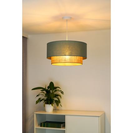 Duolla - Kattokruunu johdossa BOHO 1xE27/15W/230V halkaisija 45 cm vihreä/ruskea