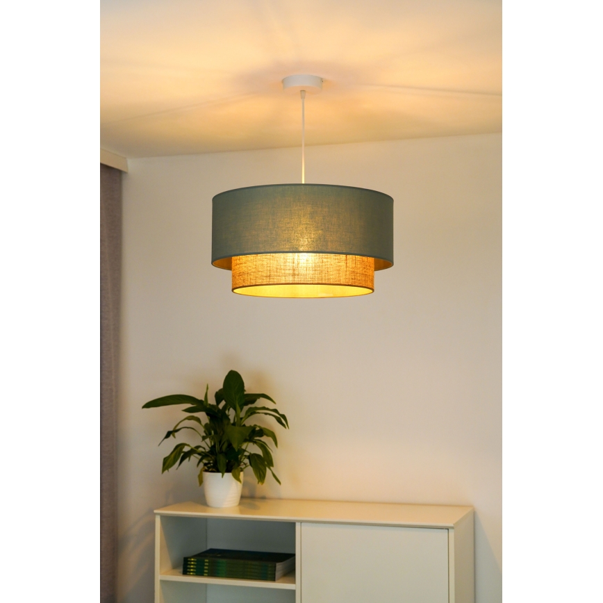 Duolla - Kattokruunu johdossa BOHO 1xE27/15W/230V halkaisija 45 cm vihreä/ruskea
