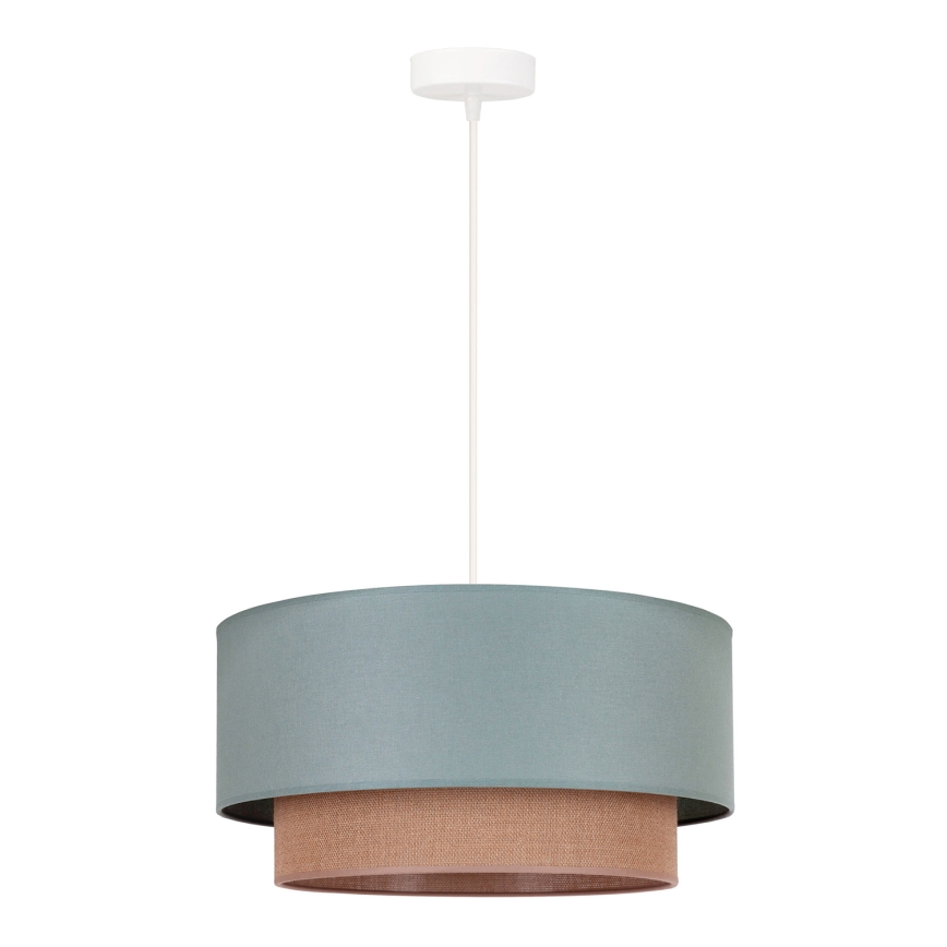 Duolla - Kattokruunu johdossa BOHO 1xE27/15W/230V halkaisija 45 cm vihreä/ruskea
