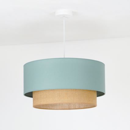 Duolla - Kattokruunu johdossa BOHO 1xE27/15W/230V halkaisija 45 cm vihreä/ruskea
