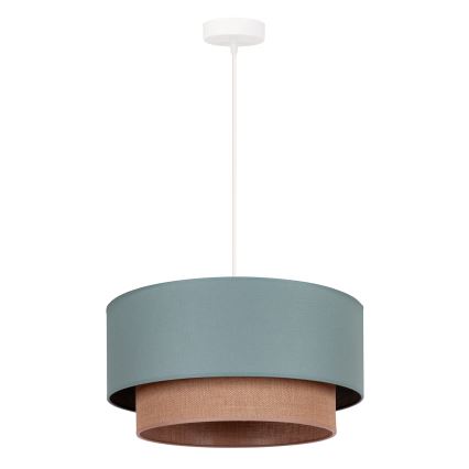 Duolla - Kattokruunu johdossa BOHO 1xE27/15W/230V halkaisija 45 cm vihreä/ruskea