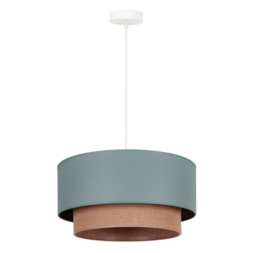 Duolla - Kattokruunu johdossa BOHO 1xE27/15W/230V halkaisija 45 cm vihreä/ruskea