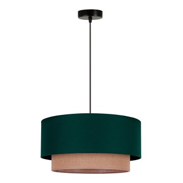 Duolla - Kattokruunu johdossa BOHO 1xE27/15W/230V halkaisija 45 cm vihreä/ruskea
