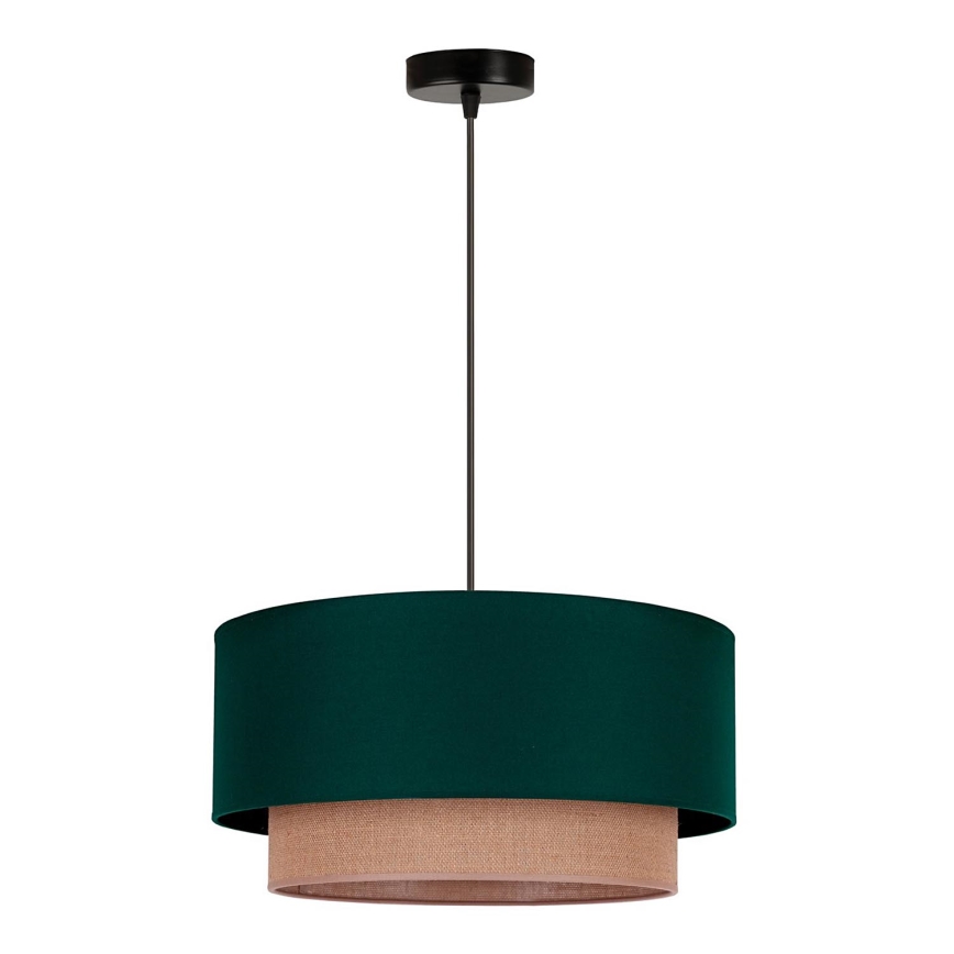 Duolla - Kattokruunu johdossa BOHO 1xE27/15W/230V halkaisija 45 cm vihreä/ruskea
