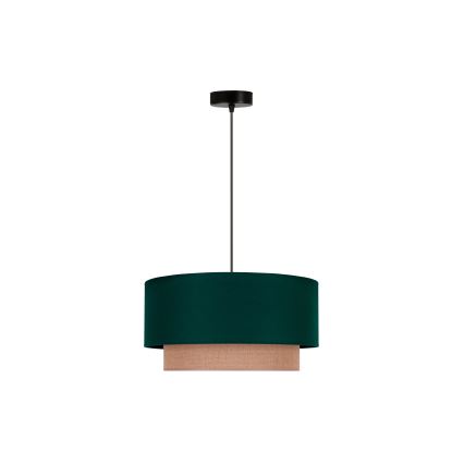 Duolla - Kattokruunu johdossa BOHO 1xE27/15W/230V halkaisija 45 cm vihreä/ruskea