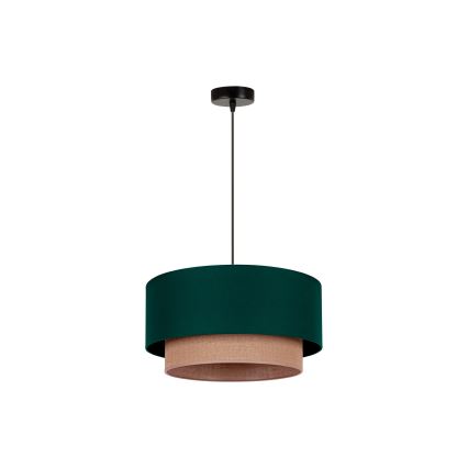 Duolla - Kattokruunu johdossa BOHO 1xE27/15W/230V halkaisija 45 cm vihreä/ruskea