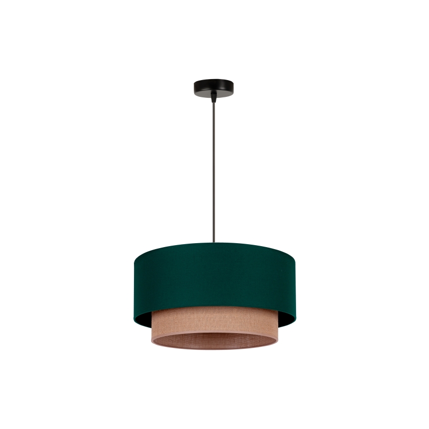 Duolla - Kattokruunu johdossa BOHO 1xE27/15W/230V halkaisija 45 cm vihreä/ruskea
