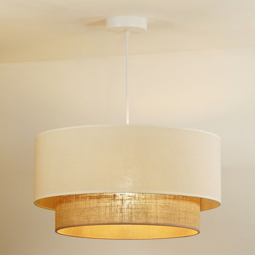 Duolla - Kattokruunu johdossa BOHO 1xE27/15W/230V halkaisija 60 cm beige/ruskea